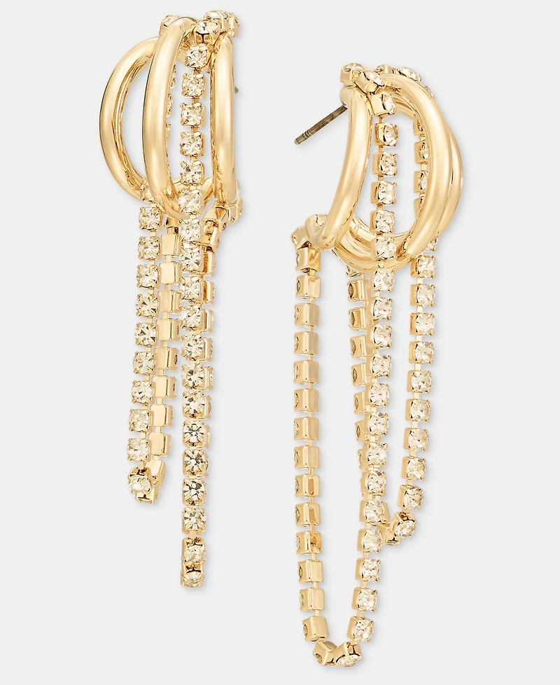 I.n.c. International Concepts Crystal Chain Split-Hoop Earrings, Macy's Exclusive
