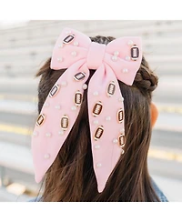 Sweet Wink Little and Big Girls Football Pearl Bow Clip