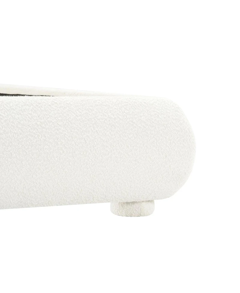 Streamdale Furniture Cream Style Fabric Upholstered Bed, Bed