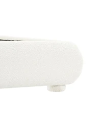 Streamdale Furniture Cream Style Fabric Upholstered Bed, Bed