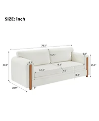 Streamdale Furniture Modern 3-Seater Upholstered Sofa, 79.1" Couch for Living Room