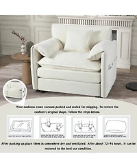 Clihome Oversized 41.73" Sofa Chair, Modern Upholstered Armchair with 1 Toss Pillow, Modular Sectional for Living Room