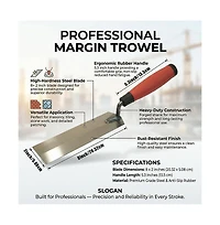 Xdovet Steel Margin Trowel Rubber Handle Masonry Tool