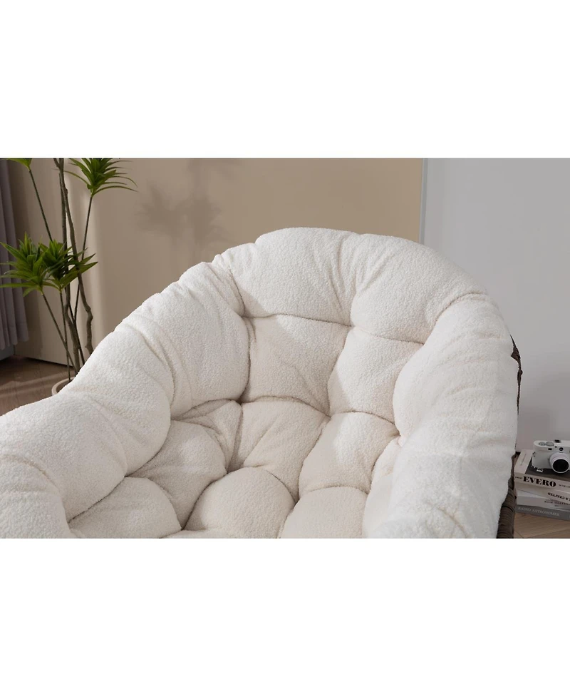 Streamdale Furniture Streamdale Outdoor Rattan Rocking Chair with Padded Cushion for Patio and Garden