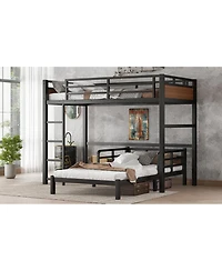 Streamdale Furniture Twin Xl over Twin Xl Metal Bunk Bed, Separable