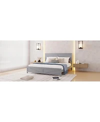 Streamdale Furniture Farmhouse King Bed with Barn Door Headboard and Footboard