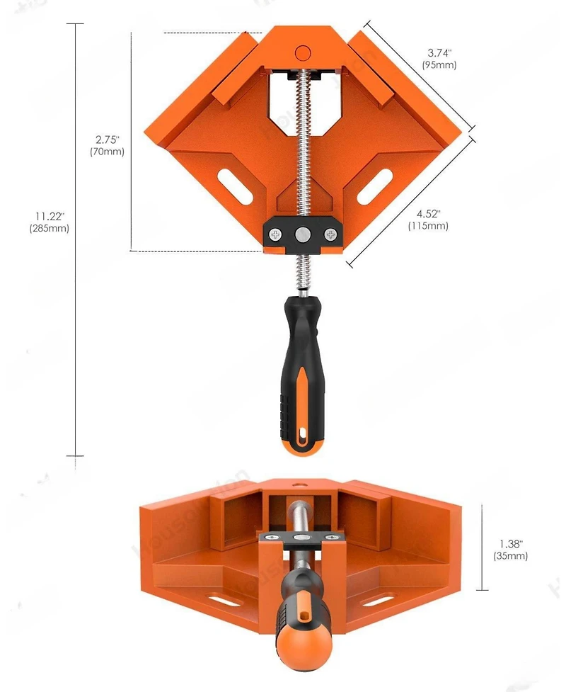 Xdovet Right Angle Clamp Single Handle 90degree(s) Aluminum Alloy Corner Clip Woodworking Vise Adjustable Swing Jaw