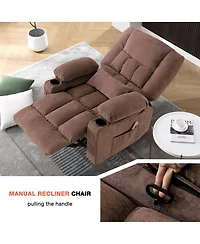 Streamdale Furniture Massage Swivel Rocker Recliner Chair with Heat, Vibration, and Usb Port