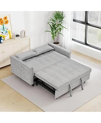 Streamdale Furniture Corduroy Modular Sleeper Sofa with Pull Out Bed