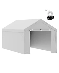 Yiortwo 10 x 20 Feet Carport Replacement Cover with Sidewalls, Waterproof Uv Canopy