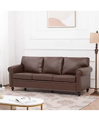 Streamdale Furniture Elegant Pine Wood Armchair with Nailhead Trim and Detachable Cushion
