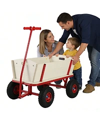 Streamdale Furniture Wooden 4-Wheel Kids' Outdoor Stroller, 260LBS Capacity