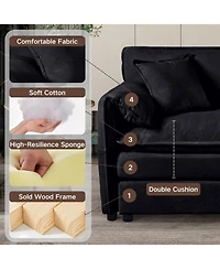 Clihome Modular Sectional Sofa, Oversized Deep Seat U Shaped Couch Set for Living Room, 3-Seater Comfy Cloud Couches with 2 Movable