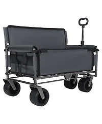 Streamdale Furniture 3-in-1 Convertible Folding Wagon Cart with Bench Seat - 500lbs Capacity