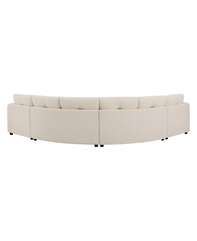 Streamdale Furniture 4-Piece Upholstered Curved Modular Sectional Sofa with Button Tufted Back