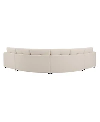 Streamdale Furniture 4-Piece Upholstered Curved Modular Sectional Sofa with Button Tufted Back