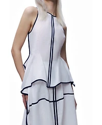 Nocturne Women's Contrast Trim Peplum Top