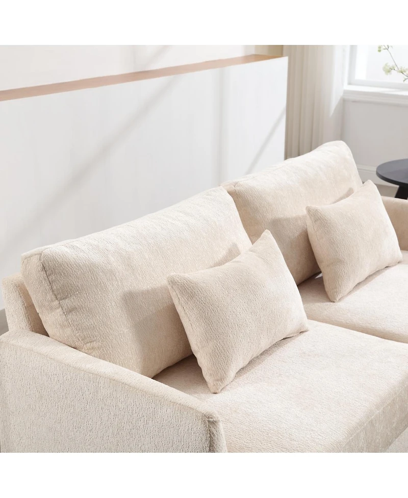 Streamdale Furniture Mid-Century Modern Chenille 2-Seat Loveseat Sofa