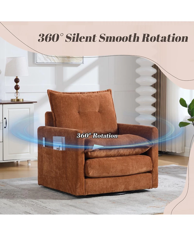Streamdale Furniture Mid-Century Modern Swivel Barrel Accent Chair