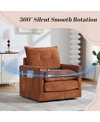 Streamdale Furniture Mid-Century Modern Swivel Barrel Accent Chair