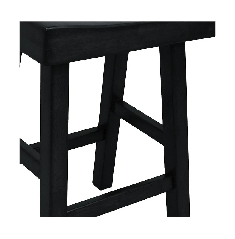 HomeRoots 25" Solid Wood Backless Counter Height Bar Chair