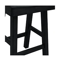HomeRoots 25" Solid Wood Backless Counter Height Bar Chair