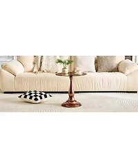 Streamdale Furniture Modern and Glass Round Side Table (19.6" Diameter)