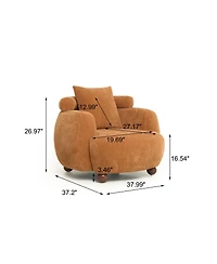 Streamdale Furniture Nordic Style 38 inch Chenille Bucket Club Chair with Pillow