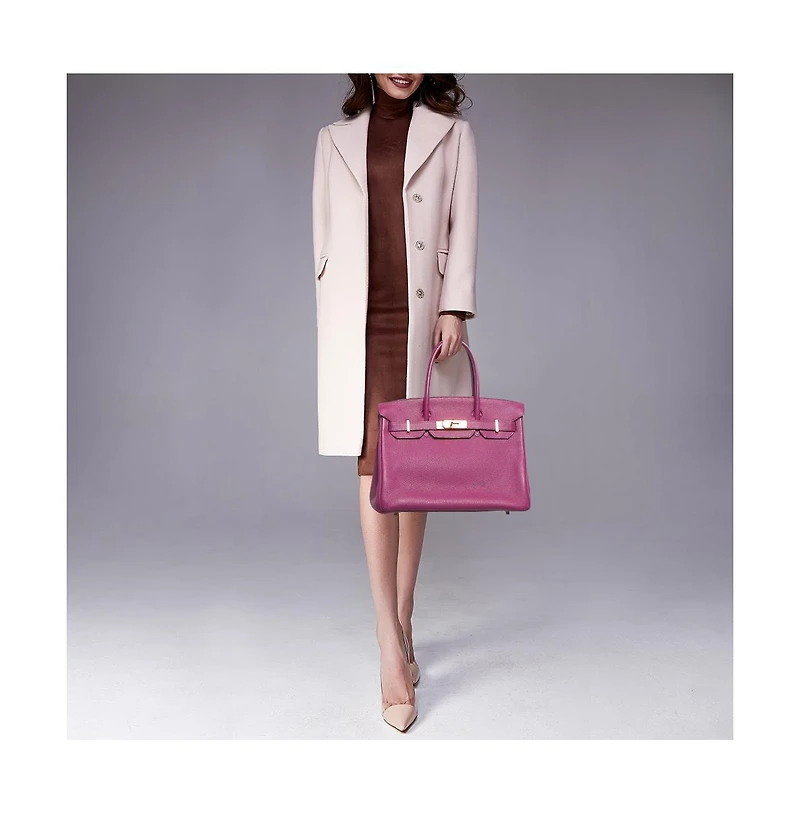 Pre-Owned HERMES women's Anemone Togo Leather Birkin 30 Bag with Hardware