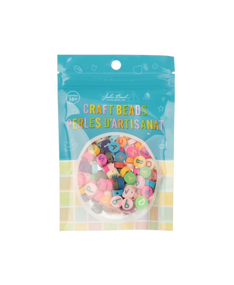 John Bead 120ct. 1mm Alphabet Polymer Clay Beads