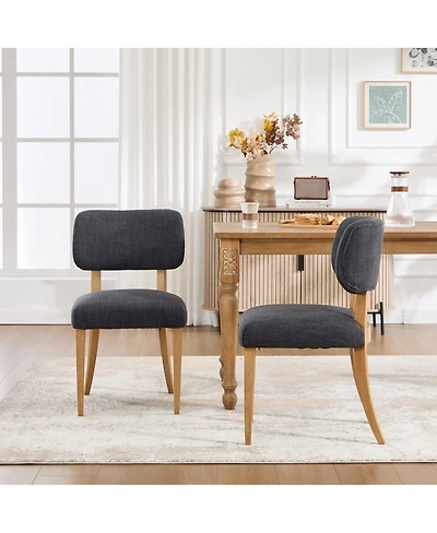 Streamdale Furniture Set of 2 Modern Upholstered Wooden Dining Chairs