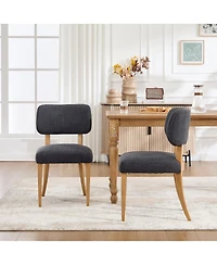 Streamdale Furniture Set of 2 Modern Upholstered Wooden Dining Chairs