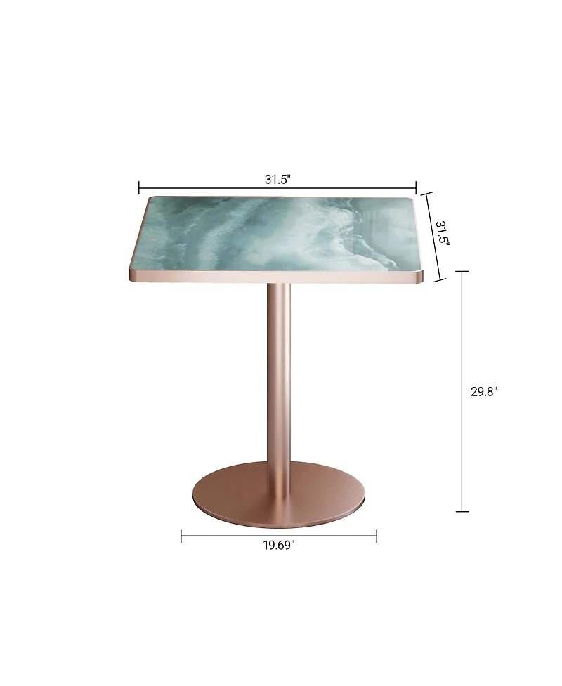 Streamdale Furniture 31.5" Round Sintered Stone Dining Table with Pedestal Base for Small Spaces