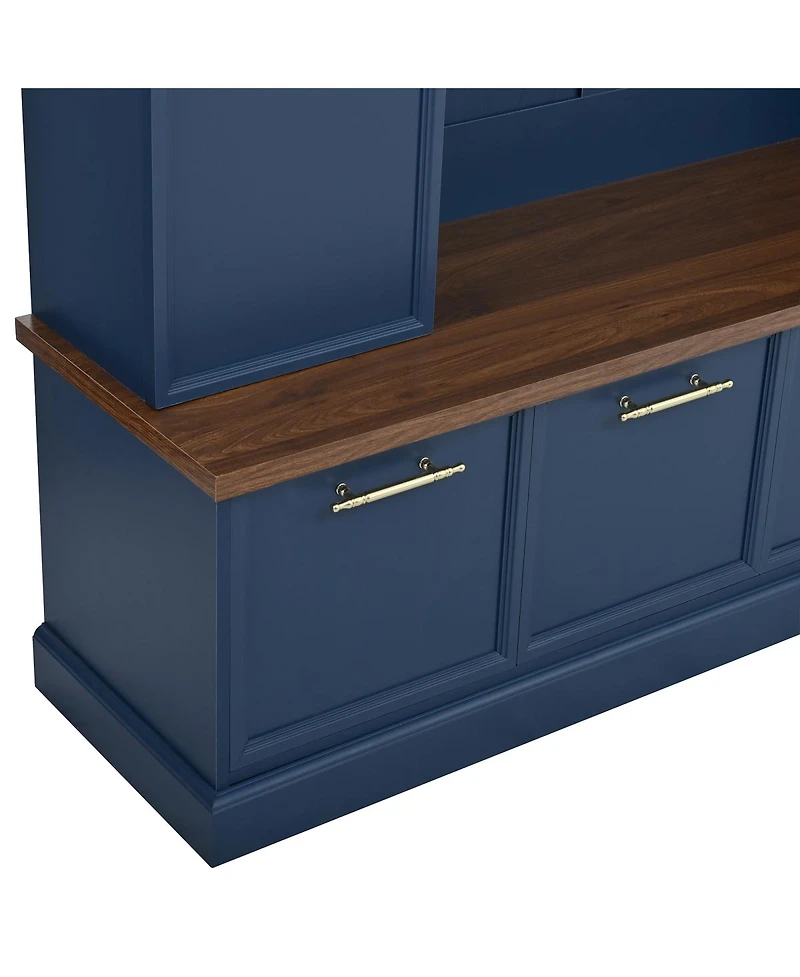 Streamdale Furniture 4-in-1 Elegant Hall Tree with Storage Bench and Golden Hooks