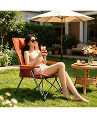 Streamdale Furniture 5-Position Adjustable Reclining Camping Chair with Side Pocket and Carry Bag