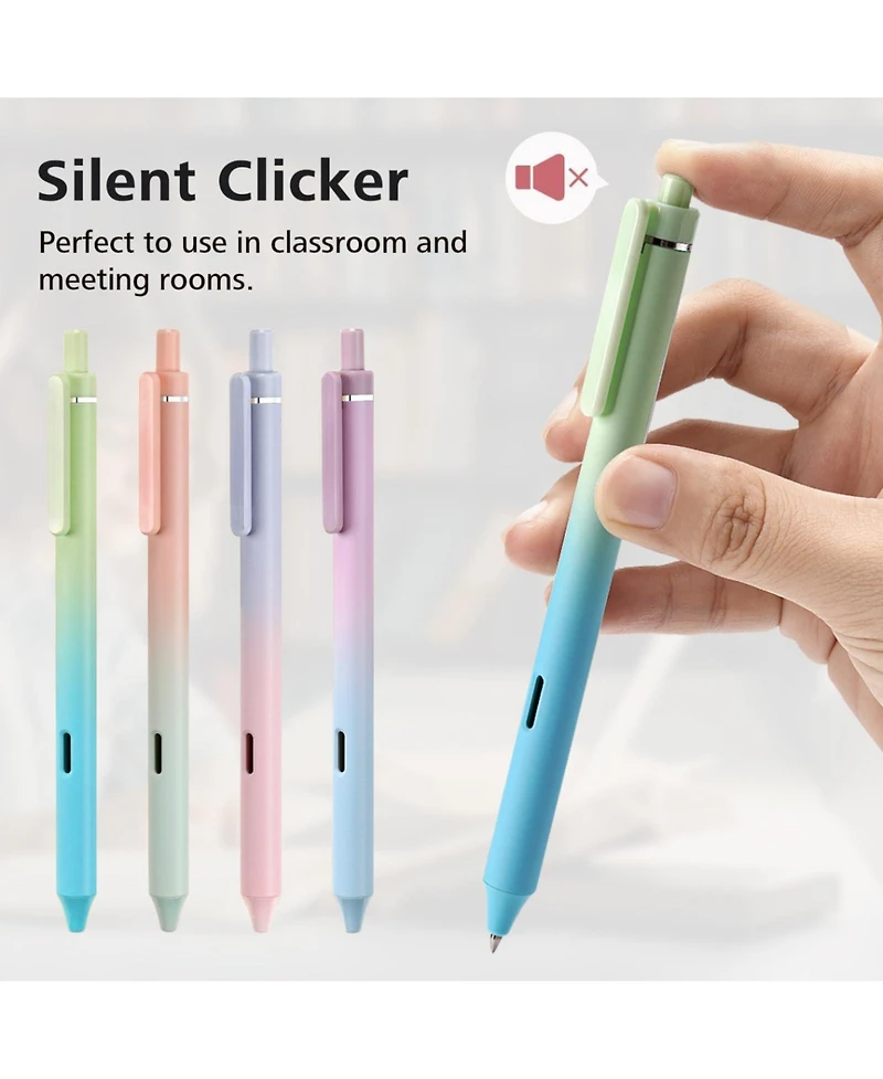 Danrong Retractable Fine Point Pens Soft Grip Smooth Quiet Writing Quick Dry for Journaling Note Taking Sketching