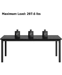 gaomon 70.8" Industrial Dining Table for 6-8 with Metal Legs & Load Bars