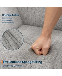 homfan Oversized Swivel Rocker Recliner Chair – Manual Chenille Armchair Extra Wide Seat Comfortable Single Sofa for Living Room