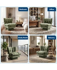gaomon Swivel Accent Chair, Modern Chenille Sofa Chair 360degree(s) Rotation, Oversize Base 30 Wide Seat, Supports 300Lbs