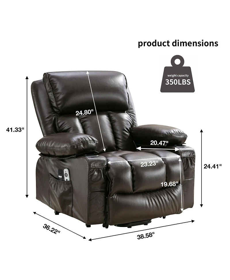 Streamdale Furniture Power Electric Massage Lift Recliner with Heat, Vibration and Usb