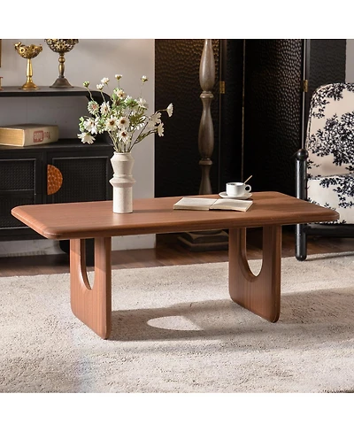Streamdale Furniture 47.24" Modern Minimalist Rectangular Wood Coffee Table with U-Shaped Legs