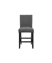 HomeRoots Set of 2 26" Wood and Fabric Counter Height Bar Chairs