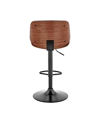 HomeRoots Iron and Faux Leather Adjustable Height Swivel Bar Chair