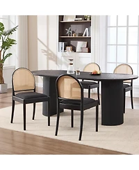Streamdale Furniture Rattan Upholstered Dining Chairs, Set of 2