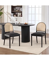 Streamdale Furniture Rattan Upholstered Dining Chairs, Set of 2
