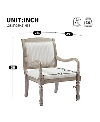 Streamdale Furniture Vintage Upholstered Accent Chair with Solid Wood Frame and Spindle Legs