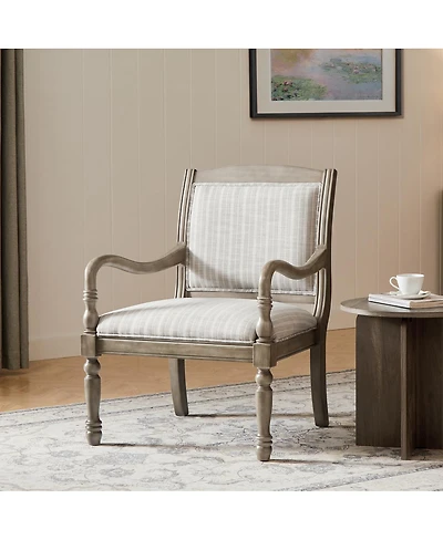 Streamdale Furniture Vintage Upholstered Accent Chair with Solid Wood Frame and Spindle Legs