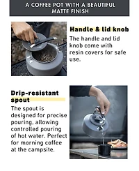 Piscifun 1 Liter Ultralight Hard Anodized Aluminum Camping Kettle For Coffee Tea