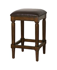 HomeRoots 27" Solid Wood Backless Counter Height Bar Chair
