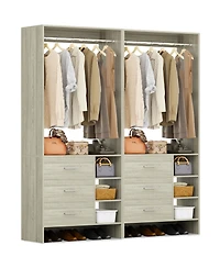Aheaplus 30 Set of 2 Closet Organizer with Wooden Drawers